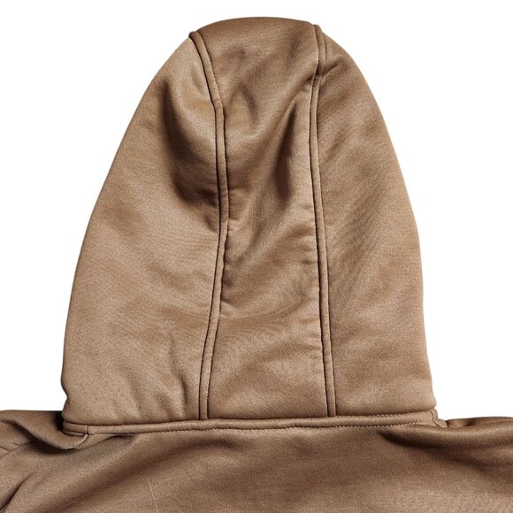 Men's Tuaova Hoodie Brown Quarter Zip Fleece Lined Size M No Hood Drawstring - Picture 5 of 9